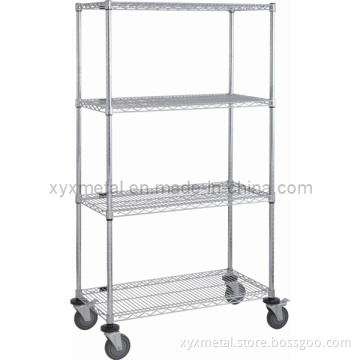 Chrome Steel with Heavy Duty Nylon Castor Wire Shelving